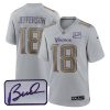Justin Jefferson Minnesota Vikings Gray Atmosphere Fashion Jersey - All Stitched