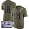 Justin Jefferson Minnesota Vikings 2022 Salute To Service Olive Jersey - All Stitched