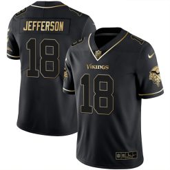 Justin Jefferson Minnesota Vikings Black Gold Vapor Limited Jersey - All Stitched