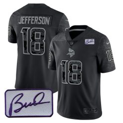 Justin Jefferson Minnesota Vikings RFLCTV Black Limited Jersey - All Stitched