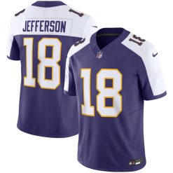Alternative view of Justin Jefferson Minnesota Vikings Purple Classic Vapor F.U.S.E Limited Jersey - All Stitched