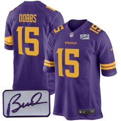 Joshua Dobbs Minnesota Vikings Alternate Purple Game Jersey - All Stitched