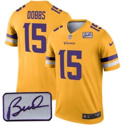 Joshua Dobbs Minnesota Vikings Gold Inverted Legend Jersey - All Stitched