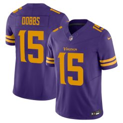 Alternative view of Joshua Dobbs Minnesota Vikings Alternate Purple Vapor F.U.S.E Limited Jersey - All Stitched