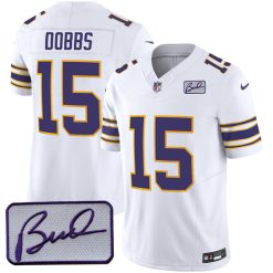 Joshua Dobbs Minnesota Vikings White Classic Vapor F.U.S.E Limited Jersey - All Stitched