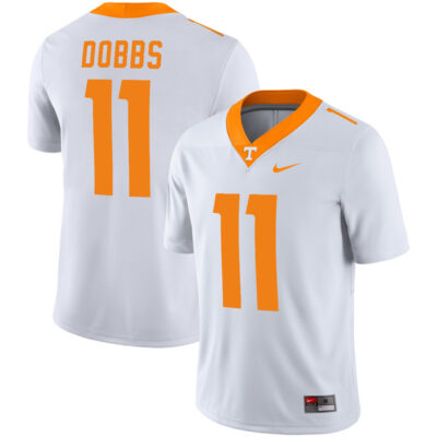 Alternative view of Joshua Dobbs Tennessee Volunteers College Football White Game Jersey - All Stitched