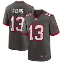 Alternative view of Mike Evans Tampa Bay Buccaneers Pewter Game Jersey - All Stitched