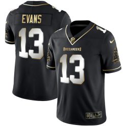 Alternative view of Mike Evans Tampa Bay Buccaneers Alternate Black Gold Limited Jersey - All Stitched