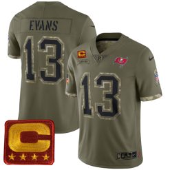 Mike Evans Tampa Bay Buccaneers Olive 2022 Salute To Service Limited Jersey - All Stitched