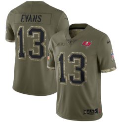 Alternative view of Mike Evans Tampa Bay Buccaneers Olive 2022 Salute To Service Limited Jersey - All Stitched