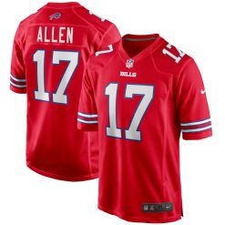 Alternative view of Josh Allen Buffalo Bills Red Game Jersey - All Stitched