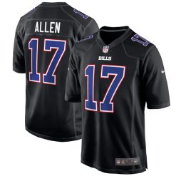 Alternative view of Josh Allen Buffalo Bills Black Game Jersey - All Stitched