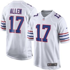 Alternative view of Josh Allen Buffalo Bills Alternate White Game Jersey - All Stitched
