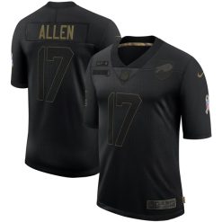 Alternative view of Josh Allen Buffalo Bills Black 2020 Salute To Service Limited Jersey - All Stitched