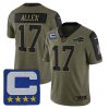 Josh Allen Buffalo Bills Olive 2021 Salute To Service Limited Jersey - All Stitched