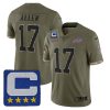 Josh Allen Buffalo Bills Olive 2022 Salute To Service Limited Jersey - All Stitched
