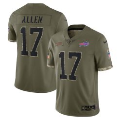 Alternative view of Josh Allen Buffalo Bills Olive 2022 Salute To Service Limited Jersey - All Stitched