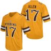 Josh Allen Wyoming Cowboys College Football Gold Throwback Jersey - All Stitched