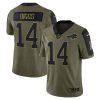 Stefon Diggs Buffalo Bills Olive 2021 Salute To Service Limited Jersey - All Stitched