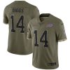 Stefon Diggs Buffalo Bills Olive 2022 Salute To Service Limited Jersey - All Stitched