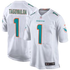 Alternative view of Tua Tagovailoa Miami Dolphins White Game Jersey - All Stitched