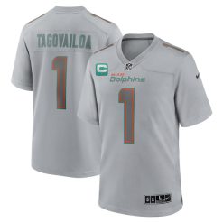 Tua Tagovailoa Miami Dolphins Gray Atmosphere Fashion Game Jersey - All Stitched