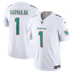 Alternative view of Tua Tagovailoa Miami Dolphins White Vapor F.U.S.E Limited Jersey - All Stitched