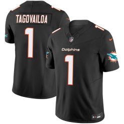 Alternative view of Tua Tagovailoa Miami Dolphins Black Vapor F.U.S.E Limited Jersey - All Stitched