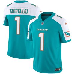Alternative view of Tua Tagovailoa Miami Dolphins Alternate Aqua Vapor F.U.S.E Limited Jersey - All Stitched