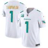 Tua Tagovailoa Miami Dolphins White "Gold Trim" Vapor F.U.S.E Limited Jersey - All Stitched