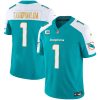 Tua Tagovailoa Miami Dolphins Alternate Aqua "Gold Trim" Vapor F.U.S.E Limited Jersey - All Stitched