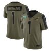 Tua Tagovailoa Miami Dolphins Olive 2021 Salute To Service Jersey - All Stitched