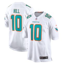 Alternative view of Tyreek Hill Miami Dolphins White Game Jersey - All Stitched