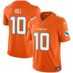 Alternative view of Tyreek Hill Miami Dolphins Orange Vapor F.U.S.E Limited Jersey - All Stitched