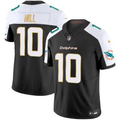 Alternative view of Tyreek Hill Miami Dolphins Alternate Black "Gold Trim" Vapor F.U.S.E Limited Jersey - All Stitched
