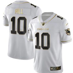 Alternative view of Tyreek Hill Miami Dolphins White Gold Vapor Untouchable Limited Jersey - All Stitched