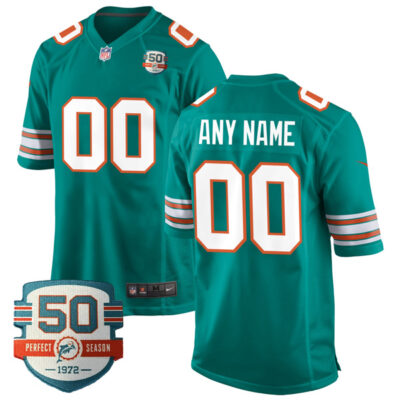 Custom Miami Dolphins Alternate Home Game Jersey - All Stitched