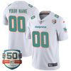 Custom Miami Dolphins White Vapor Untouchable Limited Jersey - All Stitched