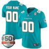 Custom Miami Dolphins Aqua Vapor Untouchable Limited Jersey - All Stitched