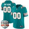 Custom Miami Dolphins Alternate Aqua Vapor Untouchable Limited Jersey - All Stitched