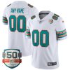 Custom Miami Dolphins Alternate White Vapor Untouchable Limited Jersey - All Stitched