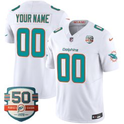 Custom Miami Dolphins White Vapor F.U.S.E Limited Jersey - All Stitched