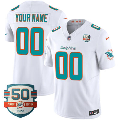 Custom Miami Dolphins White Vapor F.U.S.E Limited Jersey - All Stitched