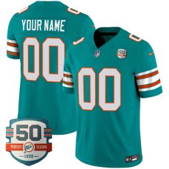 Custom Miami Dolphins Alternate Aqua Vapor F.U.S.E Limited Jersey - All Stitched