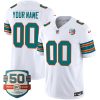 Custom Miami Dolphins Alternate White Vapor F.U.S.E Limited Jersey - All Stitched