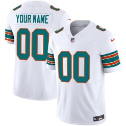 Alternative view of Custom Miami Dolphins Alternate White Vapor F.U.S.E Limited Jersey - All Stitched
