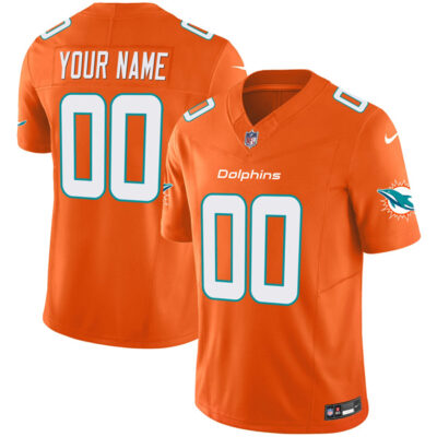 Custom Miami Dolphins Orange Vapor F.U.S.E Limited Jersey - All Stitched