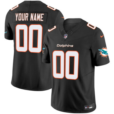 Custom Miami Dolphins Black Vapor F.U.S.E Limited Jersey - All Stitched