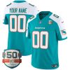Custom Miami Dolphins Alternate Aqua Vapor F.U.S.E Limited Jersey - All Stitched
