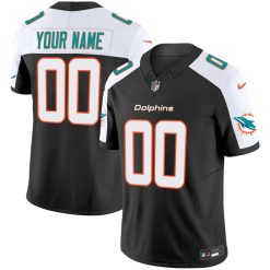 Alternative view of Custom Miami Dolphins Alternate Black Vapor F.U.S.E Limited Jersey - All Stitched